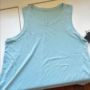Blue Sleeveless Relaxed Tank Top